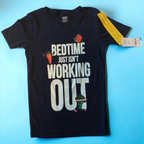 Carter's Boy Shirt "Bedtime Just Isn't Working Out" Size 10/10A NWT - Picture 1 of 6